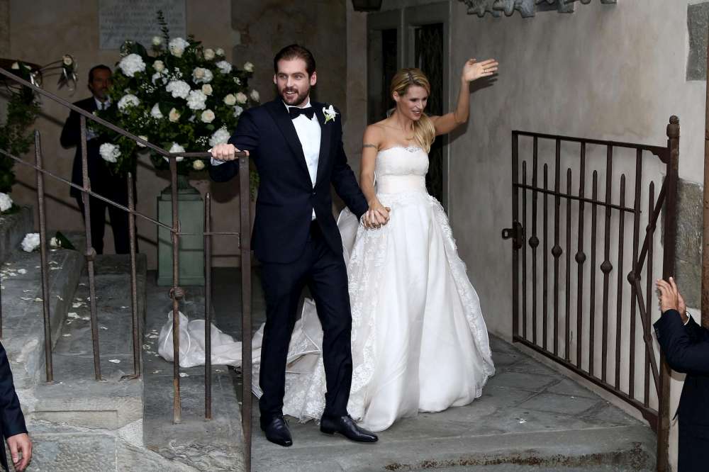 Michelle Hunziker wedding with Tomaso Trussardi