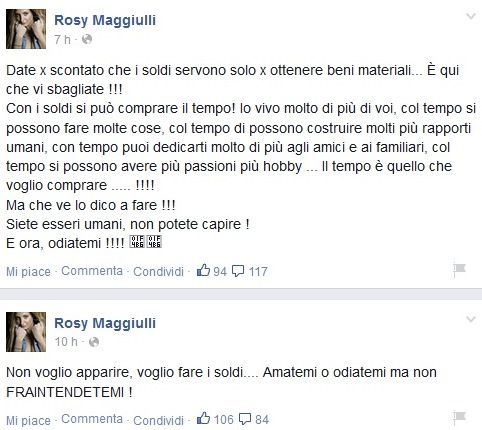 Rosy Maggiulli dopo il film porno alle Iene risponde su Facebook