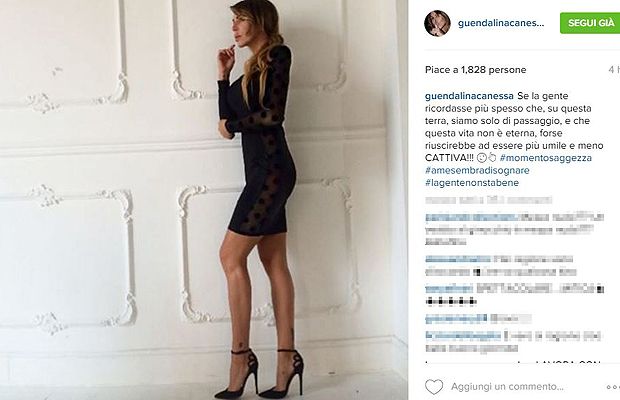 Il post social di Guendalina Canessa - Foto: Instagram