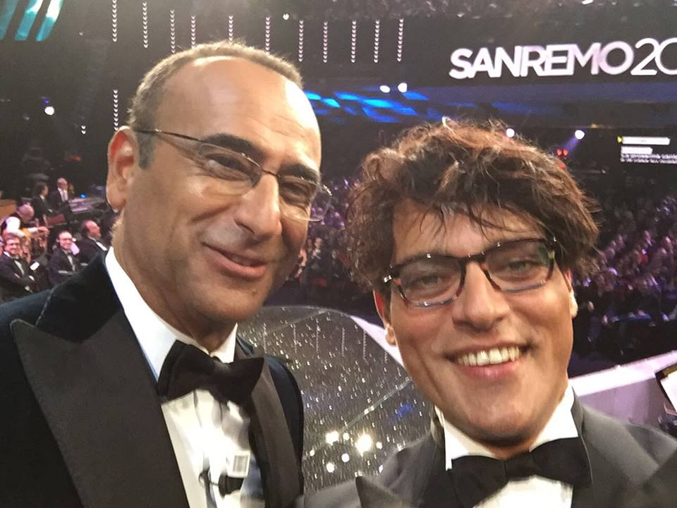 Gabriel Garko con Carlo Conti al Festival di Sanremo 2016 - Foto: Facebook