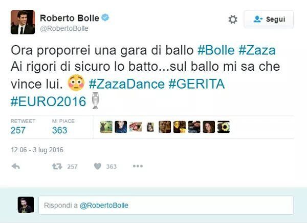 Roberto Bolle sfotte Simone Zaza su Twitter